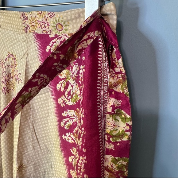 Junglee Billee Boho Silk Reversible Wrap Maxi Skirt India. NWT. One Size - Picture 4 of 16